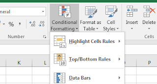Fungsi menu Conditional Formatting